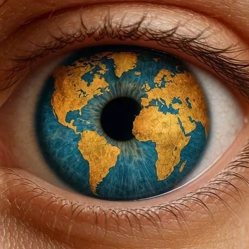 Irisaufnahme als Motiv für Blickcode und energetische Betrachtung